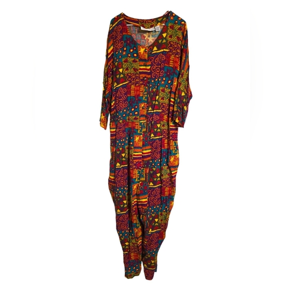 Vintage Pants - Vintage | Colorful 80s Jumpsuit